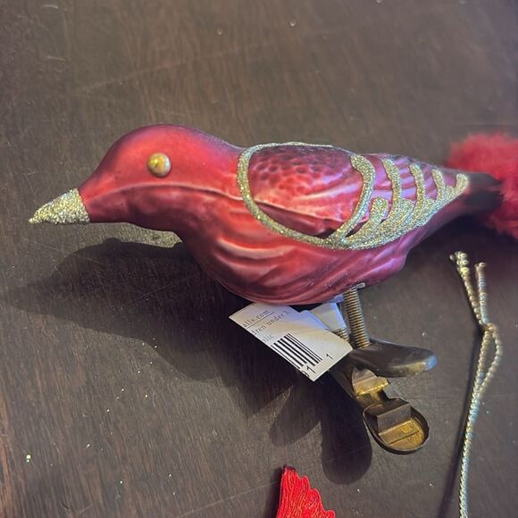 Two vintage red bird ornaments - Picture 3 of 4